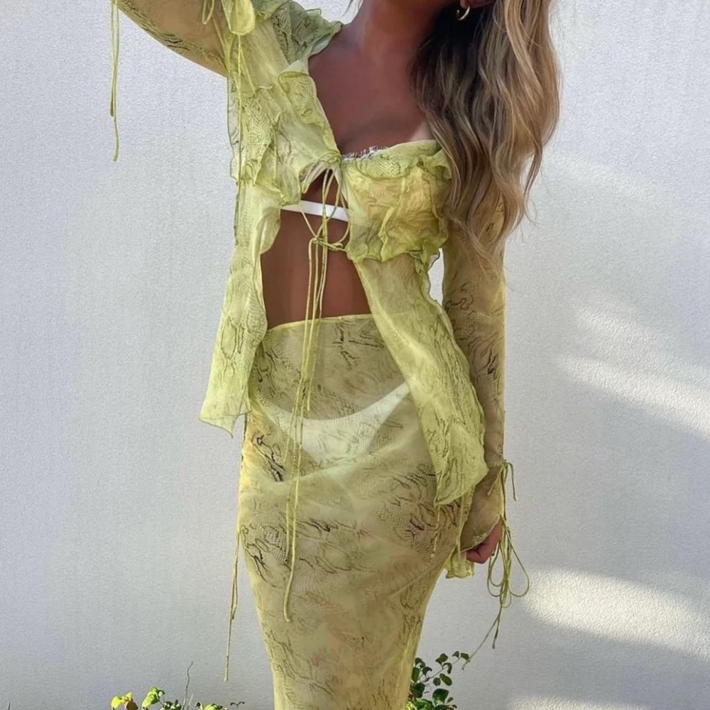 Rat & Boa Lime Sheer Top
